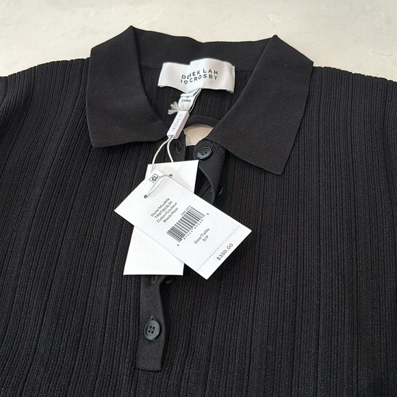 Derek Lam Banded Cutout Polo Sweater - Picture 4 of 8